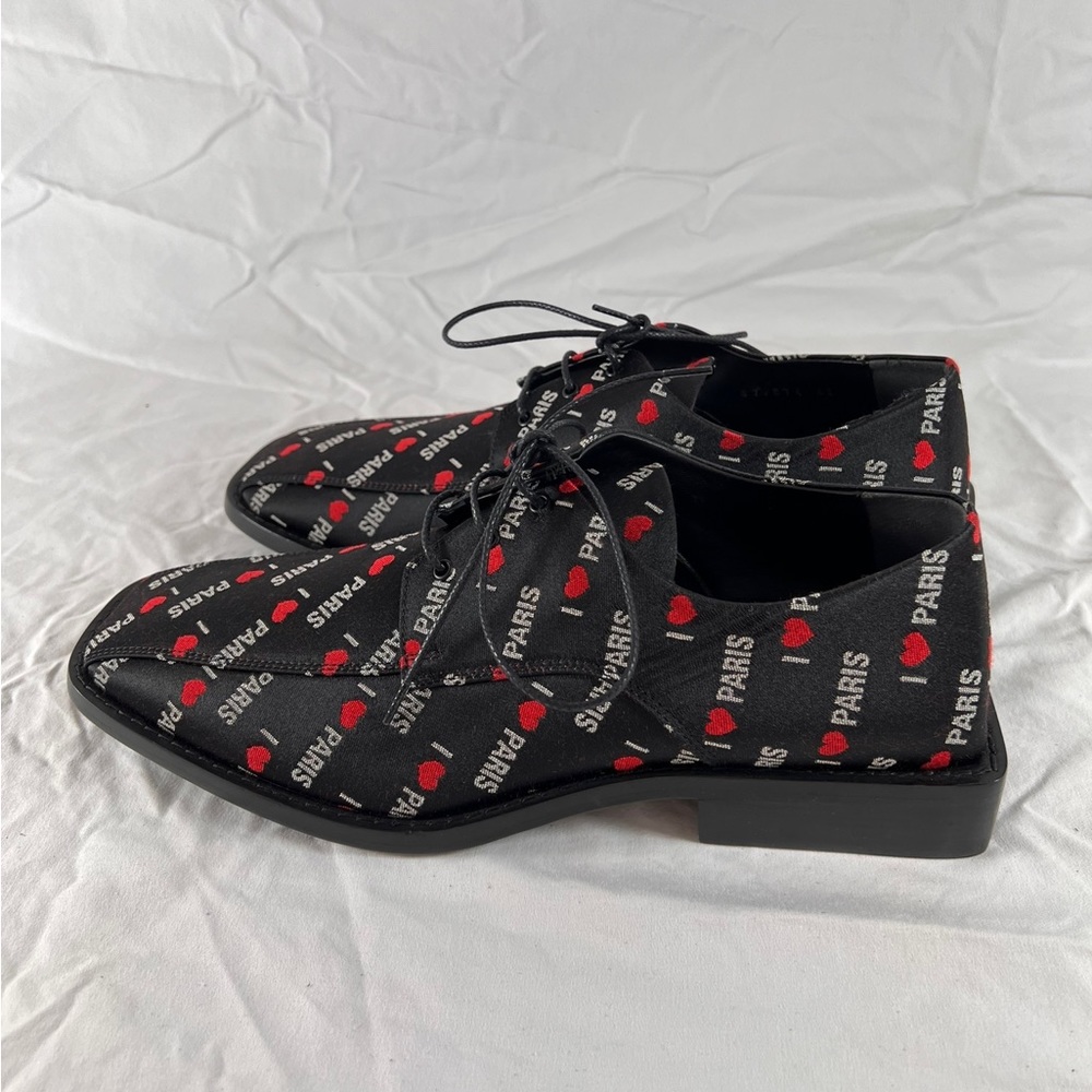 BALENCIAGA I Love Paris Men's Black Canvas Laces Up Marked as 42 9US - Picture 8 of 14